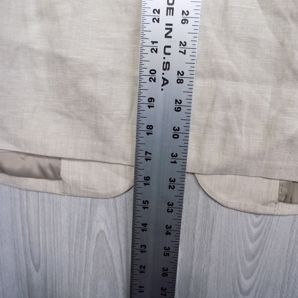 Abercrombie & Fitch Slim Fit Linen Suit Mens 44R 34x34 Beige Preppy EUC - Picture 12 of 16